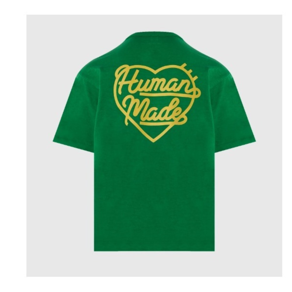 NEW Human Made T-Shirt Green Yellow Heart XL‎ HM27CS007 NIGO Japan Streetwear